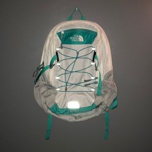 White and Teal The North Face Backpack